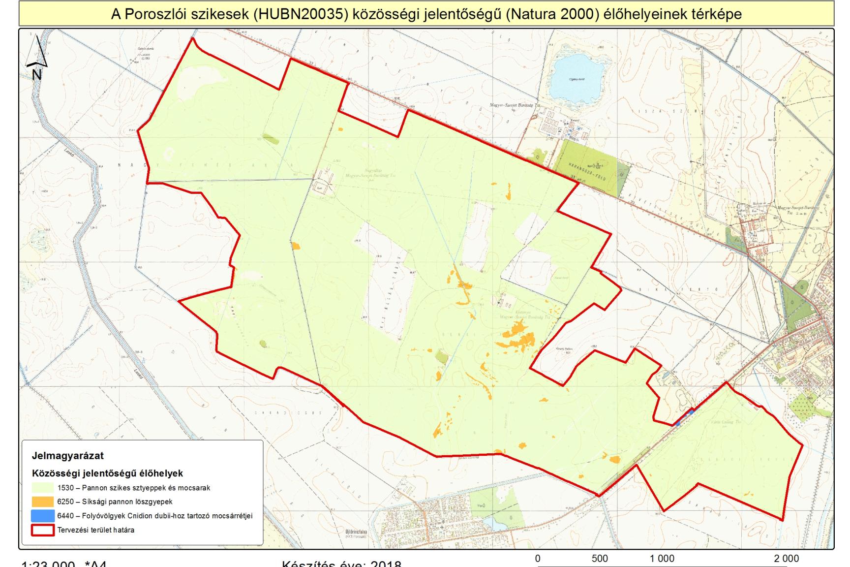 8. A tervezési terület közösségi jelentőségű (Natura 2000) élőhelytérképe