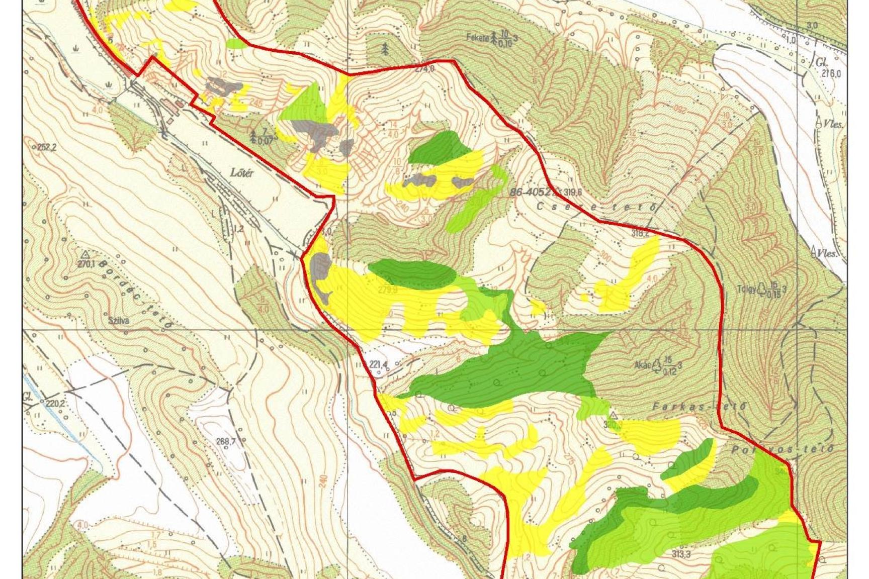 7. A tervezési terület közösségi jelentőségű (Natura 2000) élőhelytérképe